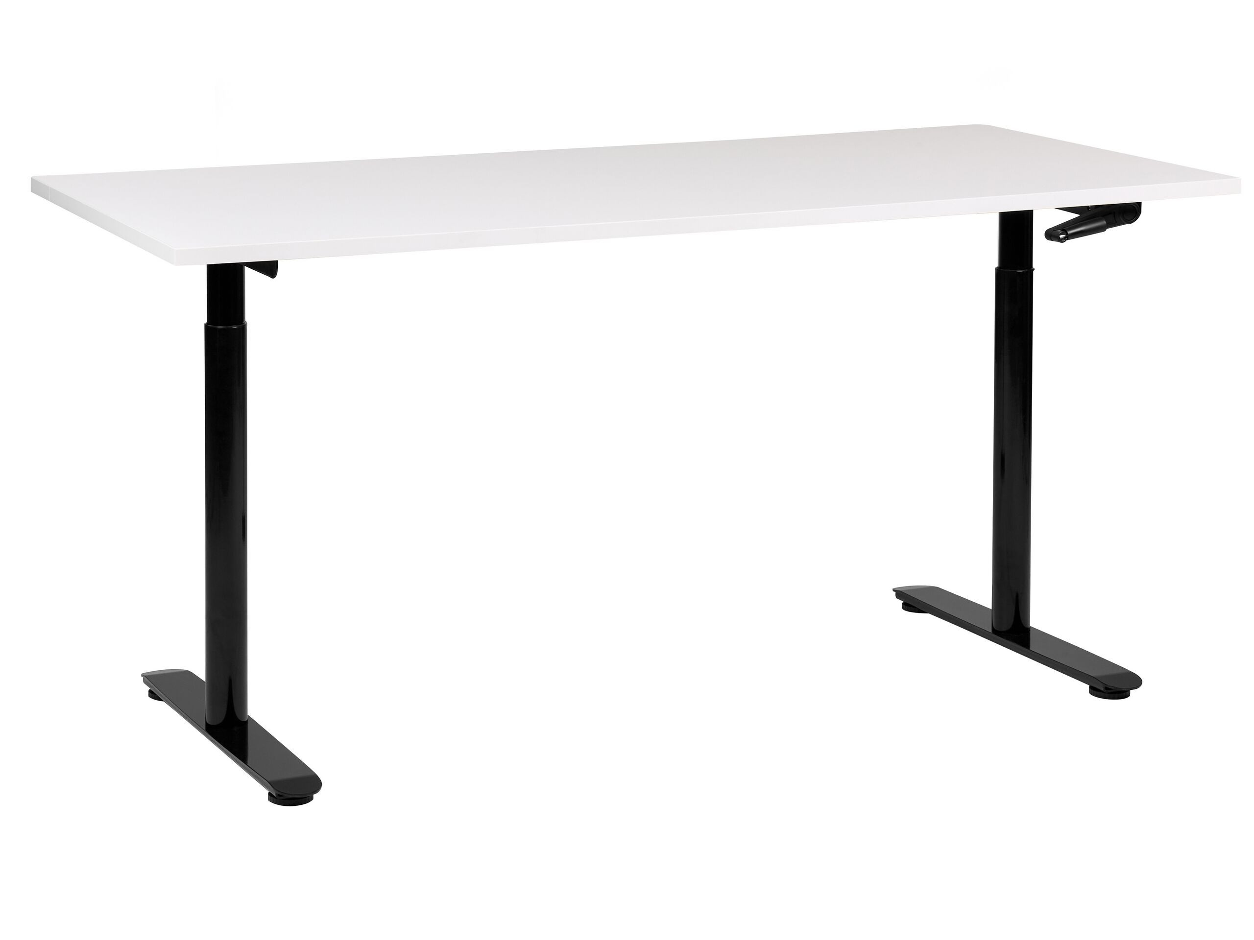 Biurko regulowane manualnie 160x72 cm biało-czarne