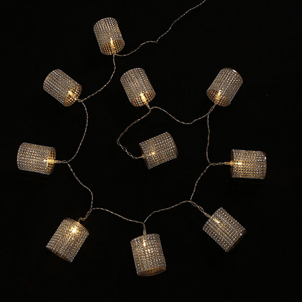 Guirlande Lumineuse Intérieure Tube Strass Argent 10 LED