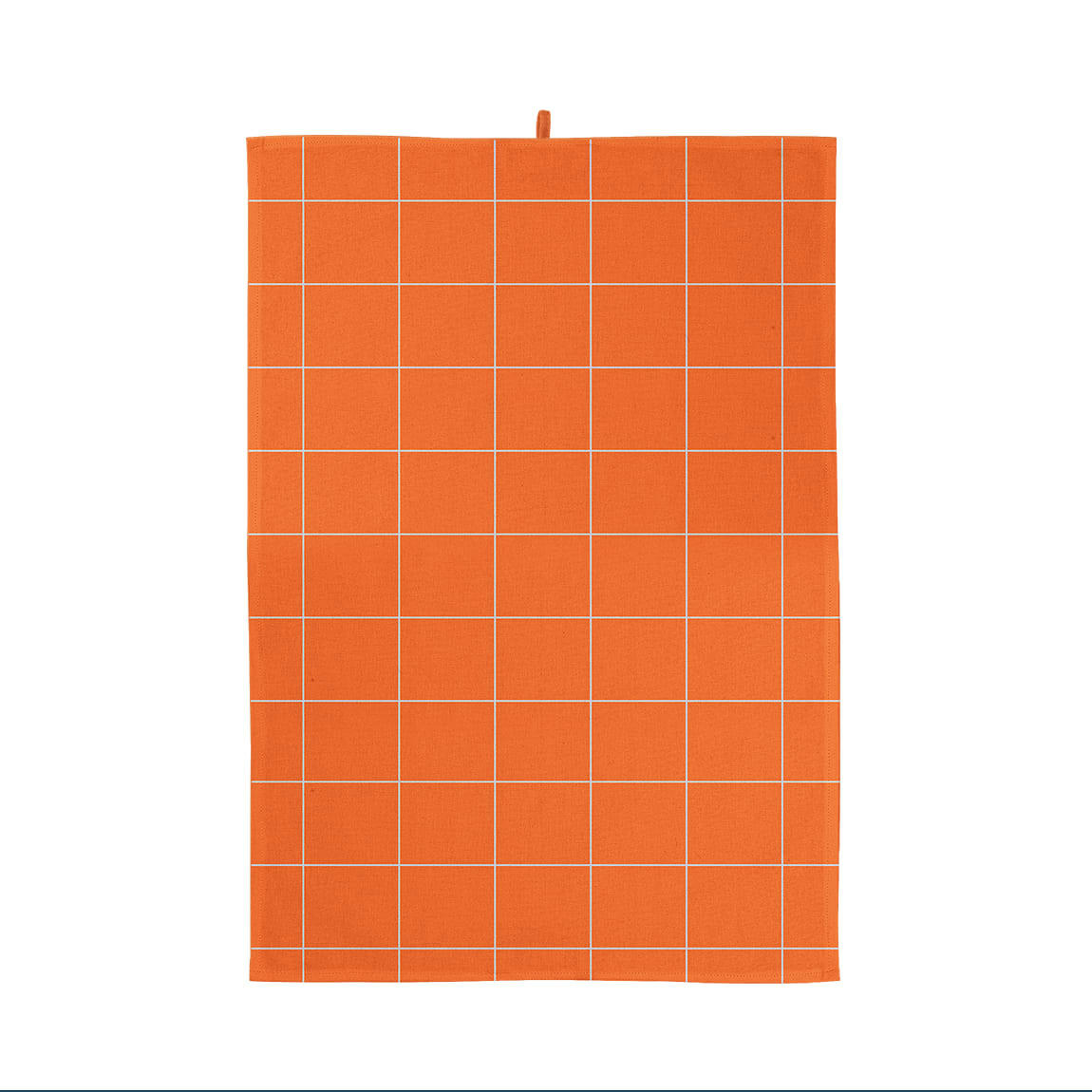 - Torchon à carreaux coton orange
