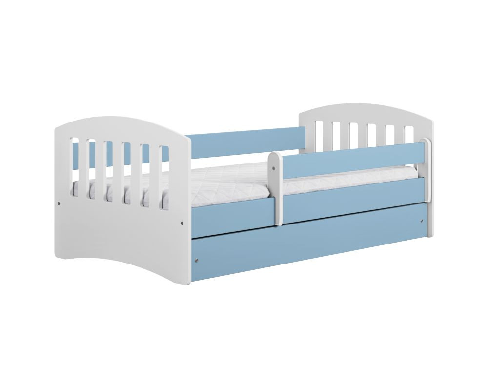 Łóżko dziecięce CLASSIC 1 140x80 niebieskie bez szuflady/bez materaca