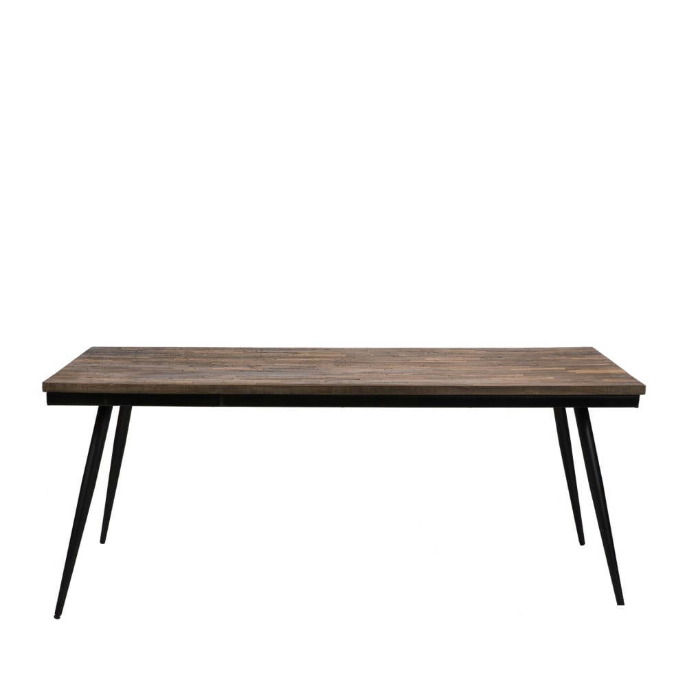 RANGGO - Table à manger en métal et teck recyclé 180x90cm