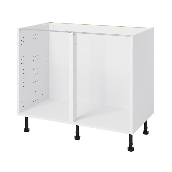 Caisson bas de cuisine blanc l.100 x H.72 x P.57 cm, GoodHome Caraway