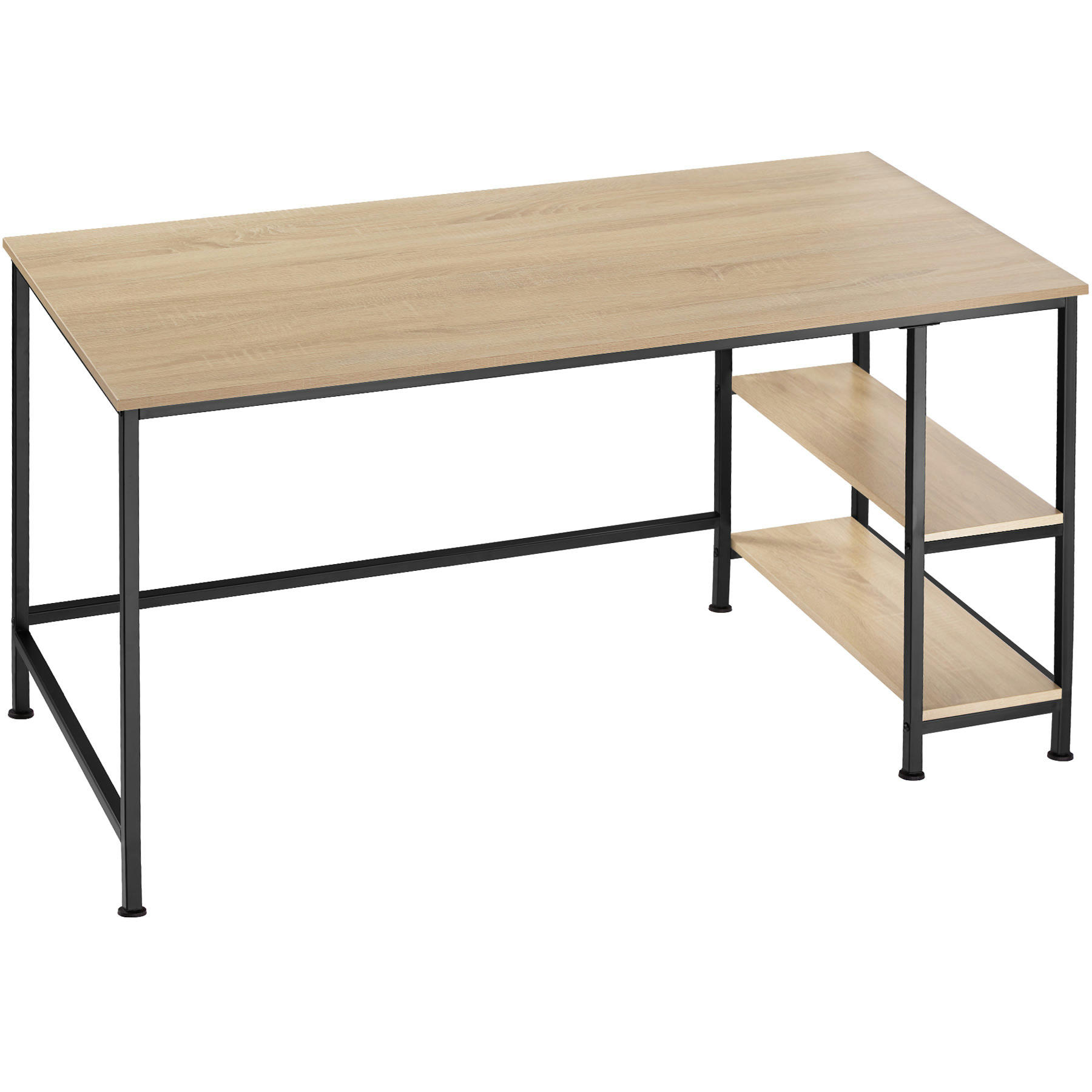 - Bureau informatique canton 120x60x75.5cm bois clair industriel