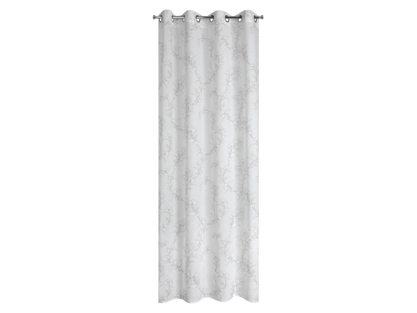 Zasłona Fiore przelotki 140x250 cm biało-szara