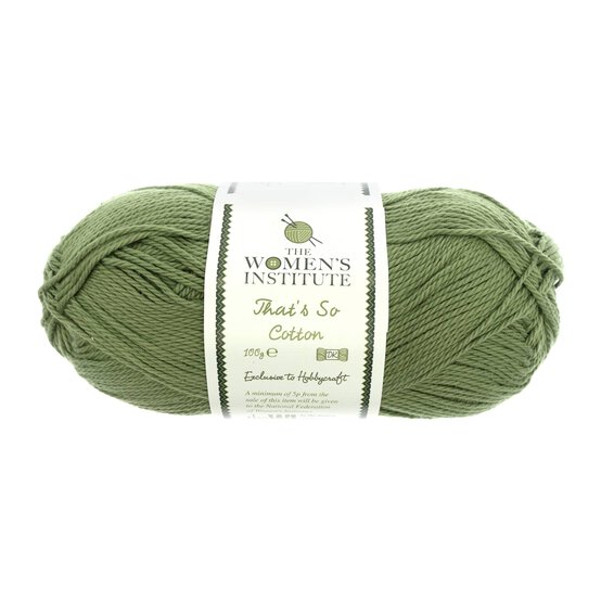Women’s Institute Spring Green That’s So Cotton DK Yarn 100g