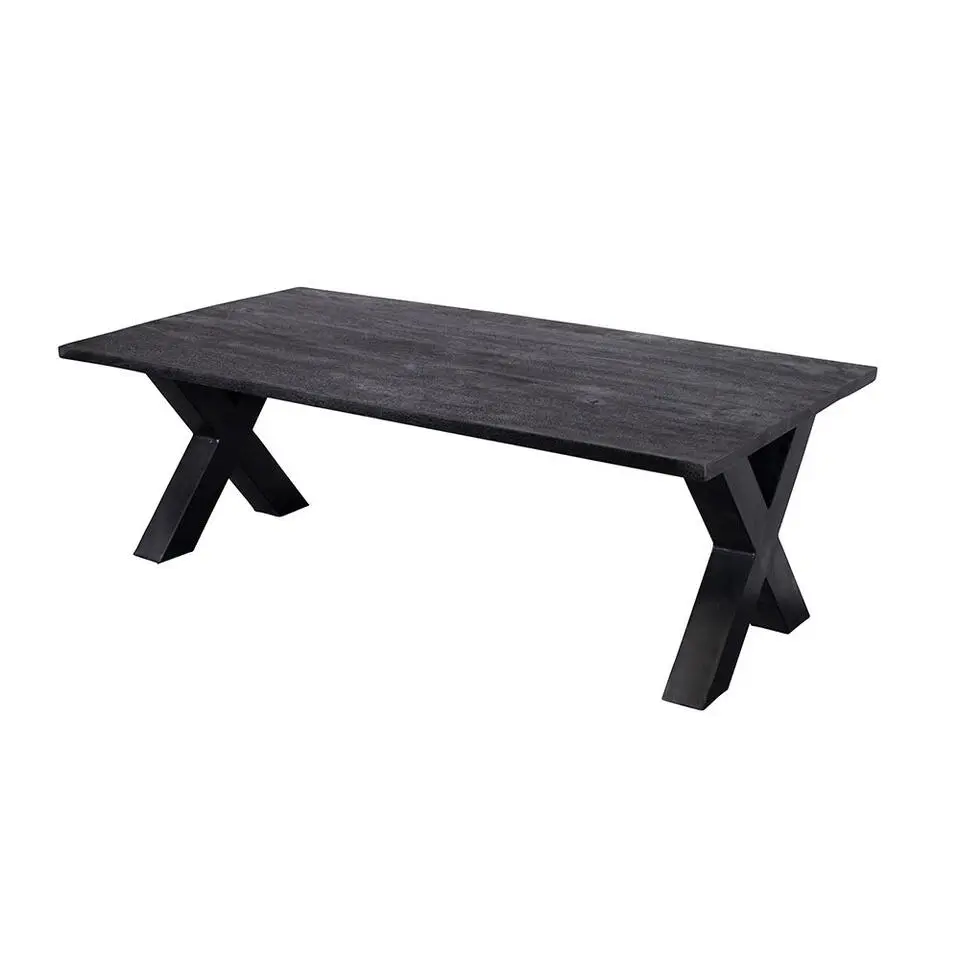 Mangohoutonline - Salontafel Orlando Black 130cm Rechthoekig - Zwart - Mahom