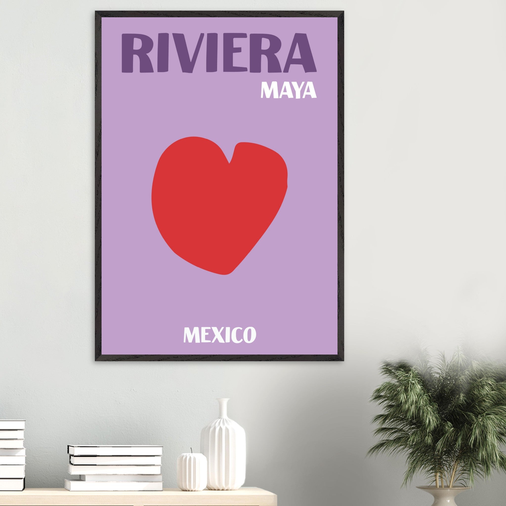 Artfulprints Poster Mexico - Riviera Maya  - 70x100 cm - Paars