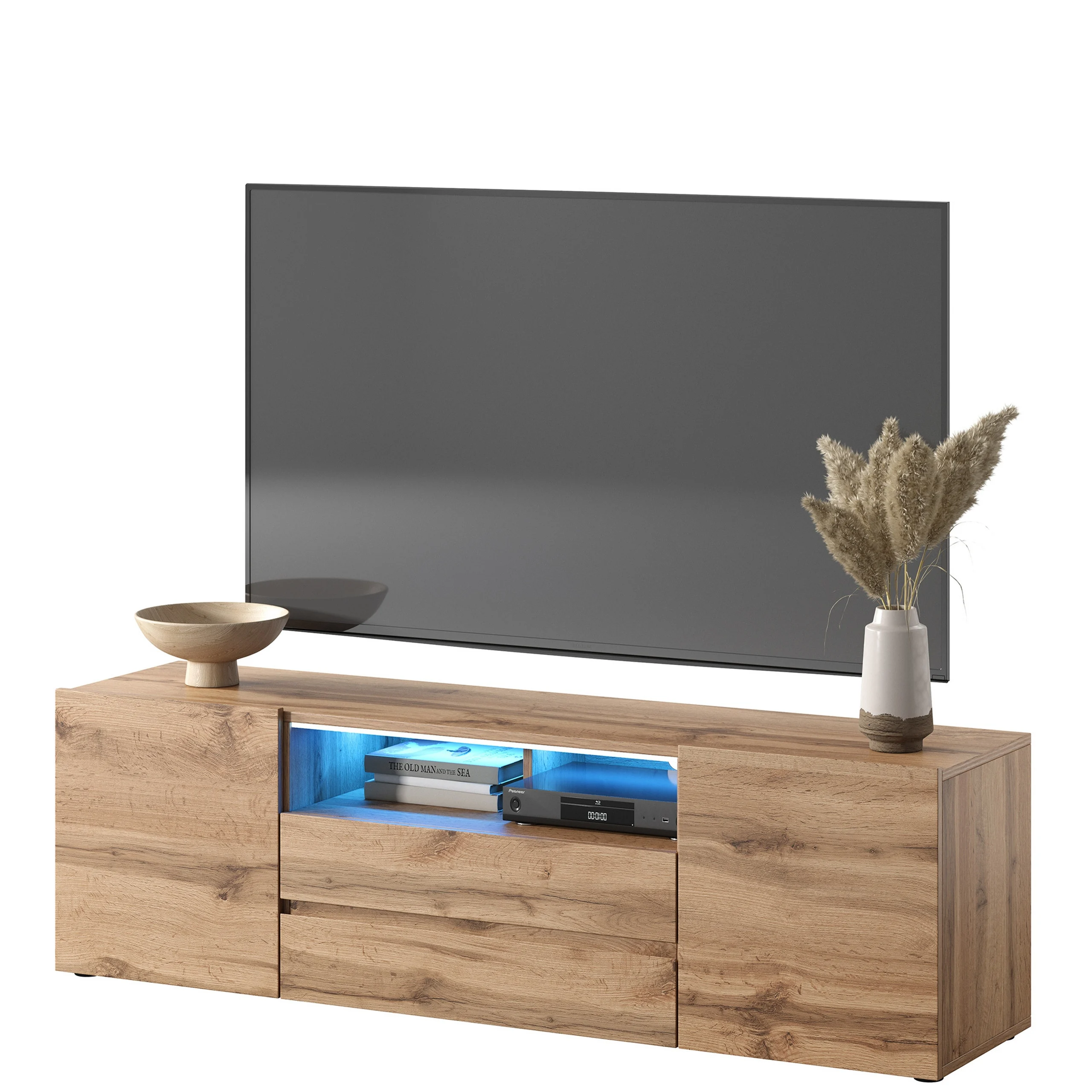 Szafka RTV 137 cm do salonu SENZO dąb wotan