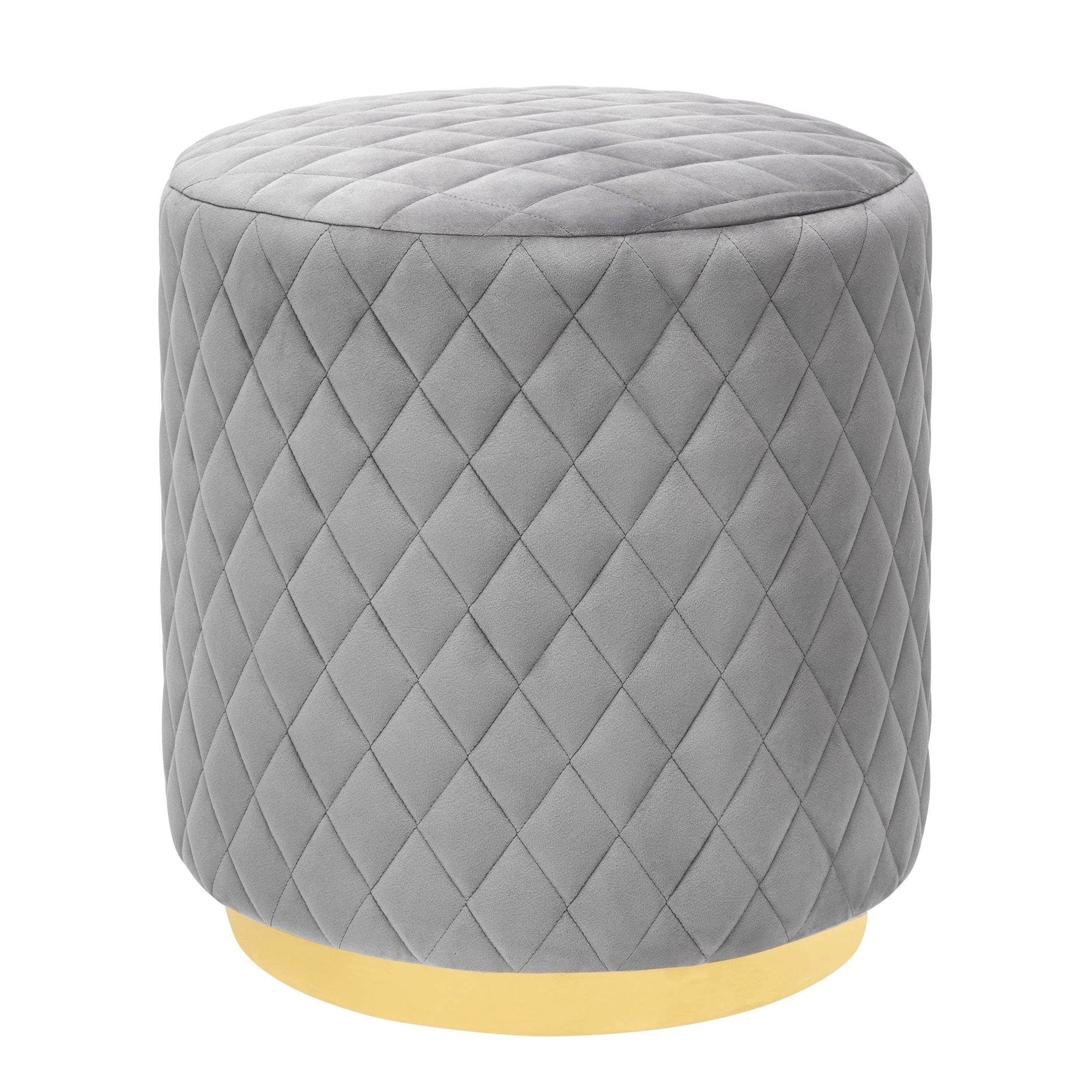 Abir Grey Velvet Ottoman