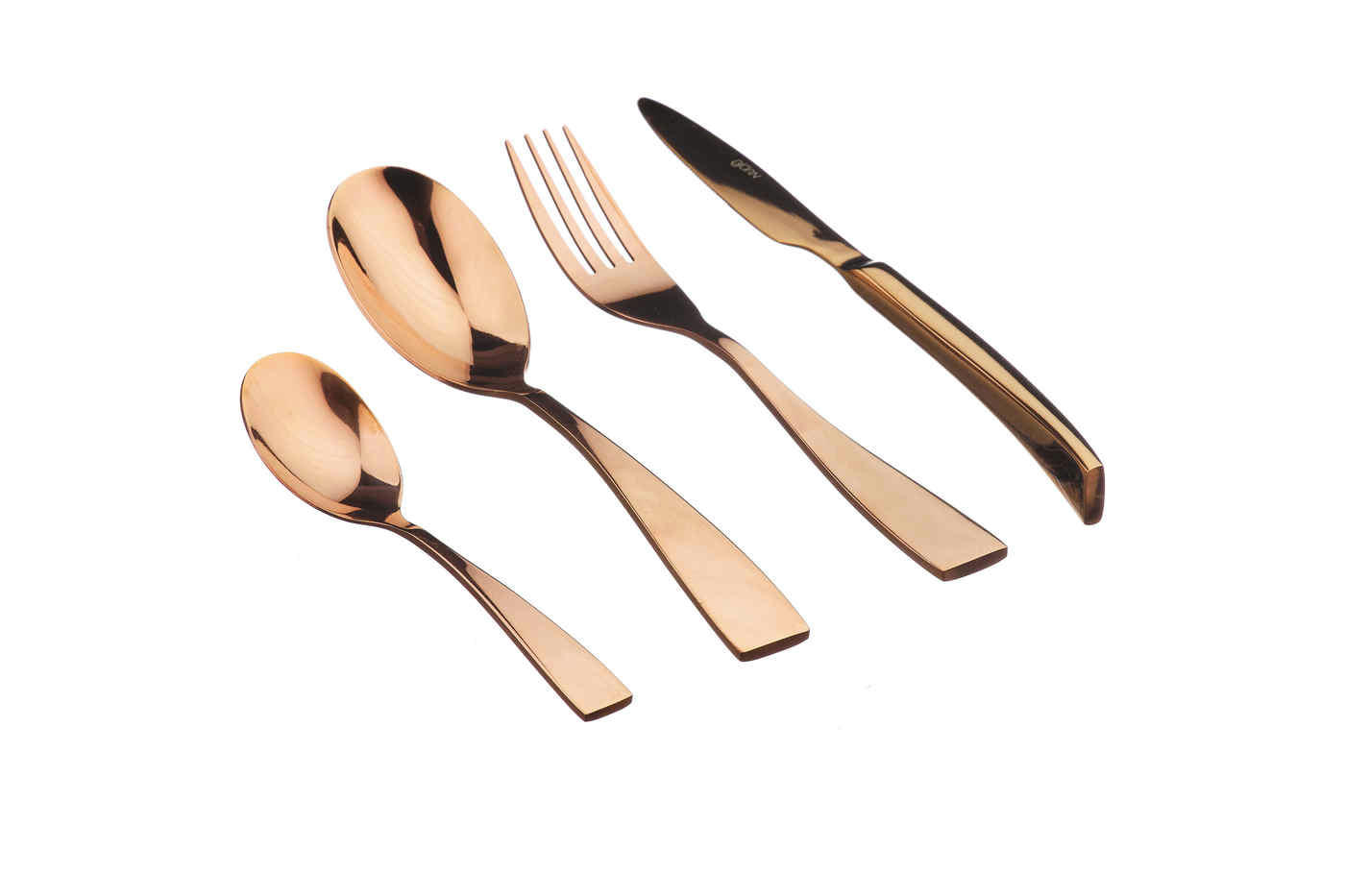 NUDE - Lot de 24 couverts de table en inox cuivre