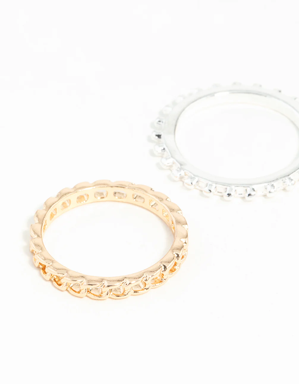 Mixed Metal Chain Ring Stack