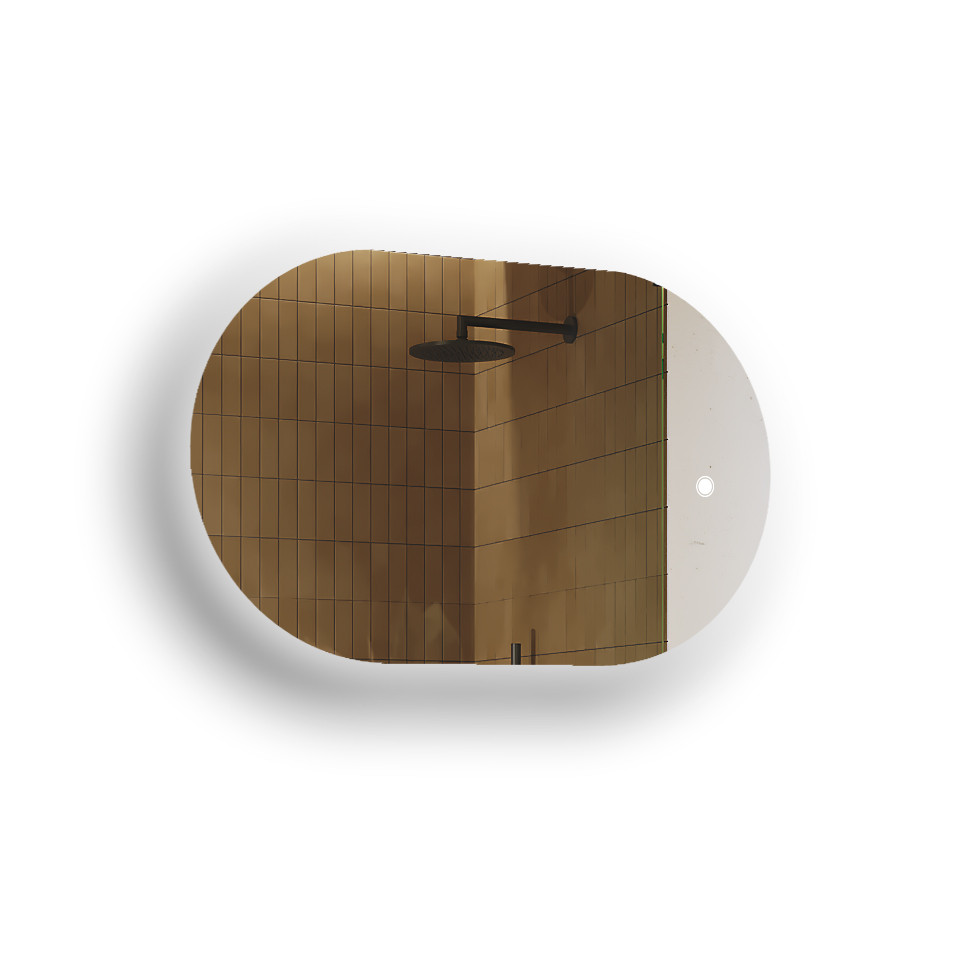 Lustro łazienkowe LED 80x50cm - owalne - LED Dual, włącznik