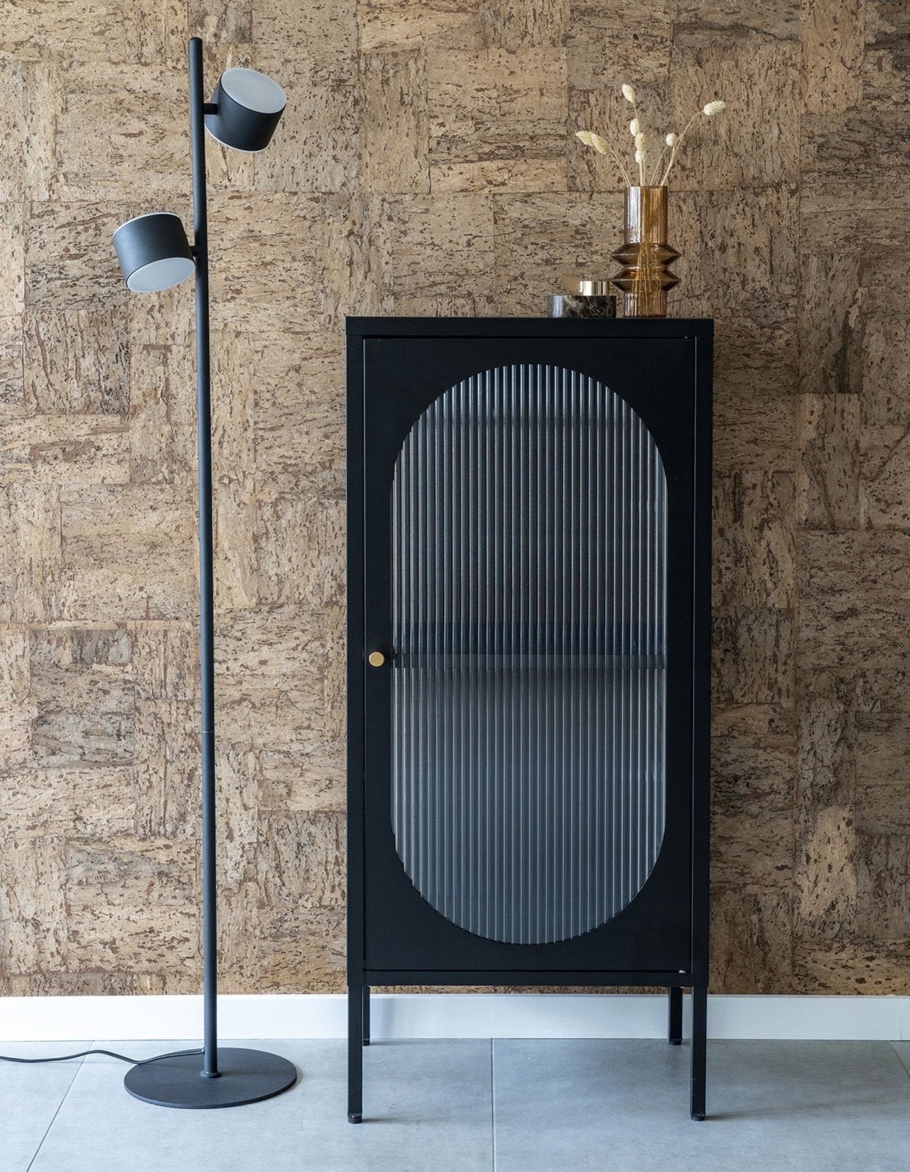 Rebellenclub Randers Vitrinekast - 110 x 50 cm - Zwart