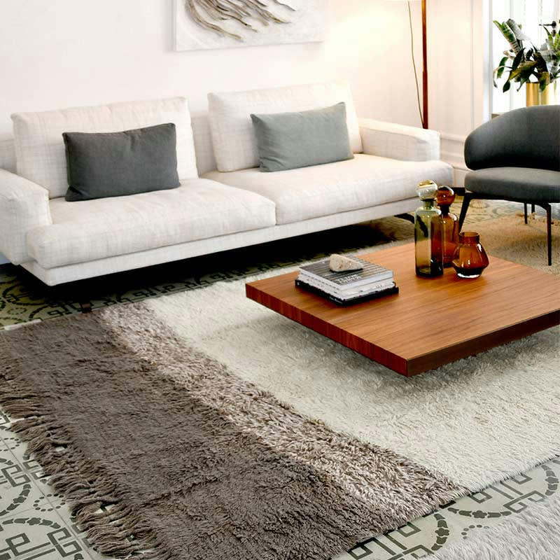 FREE YOUR SOUL - Tapis lavable en laine marron 140x200