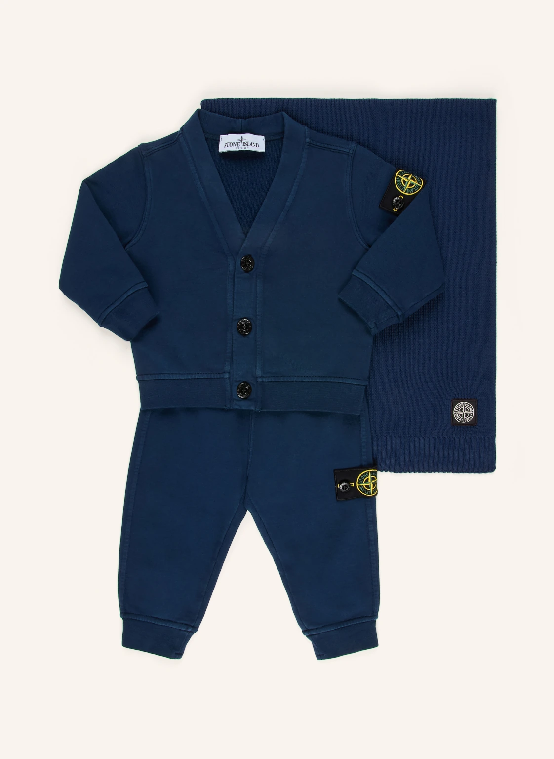 STONE ISLAND JUNIOR Set: Sweatjacke, Hose und Schal