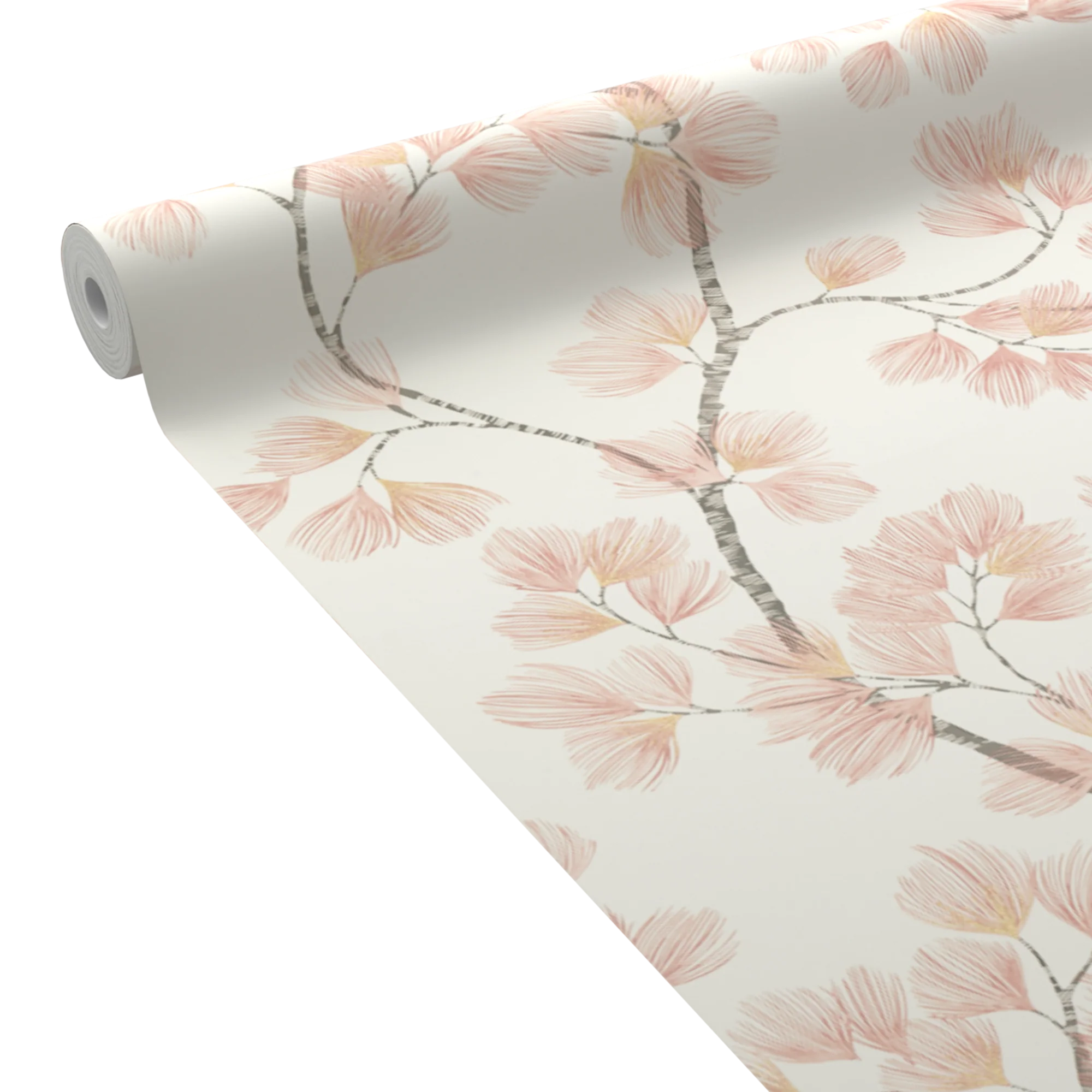 Papier peint intissé ALBIZIA coloris vert de gris
