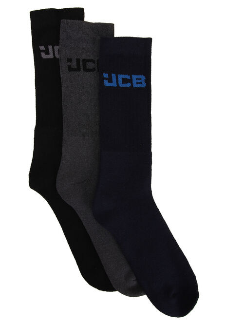 Mens 3pk Navy JCB Ankle Socks