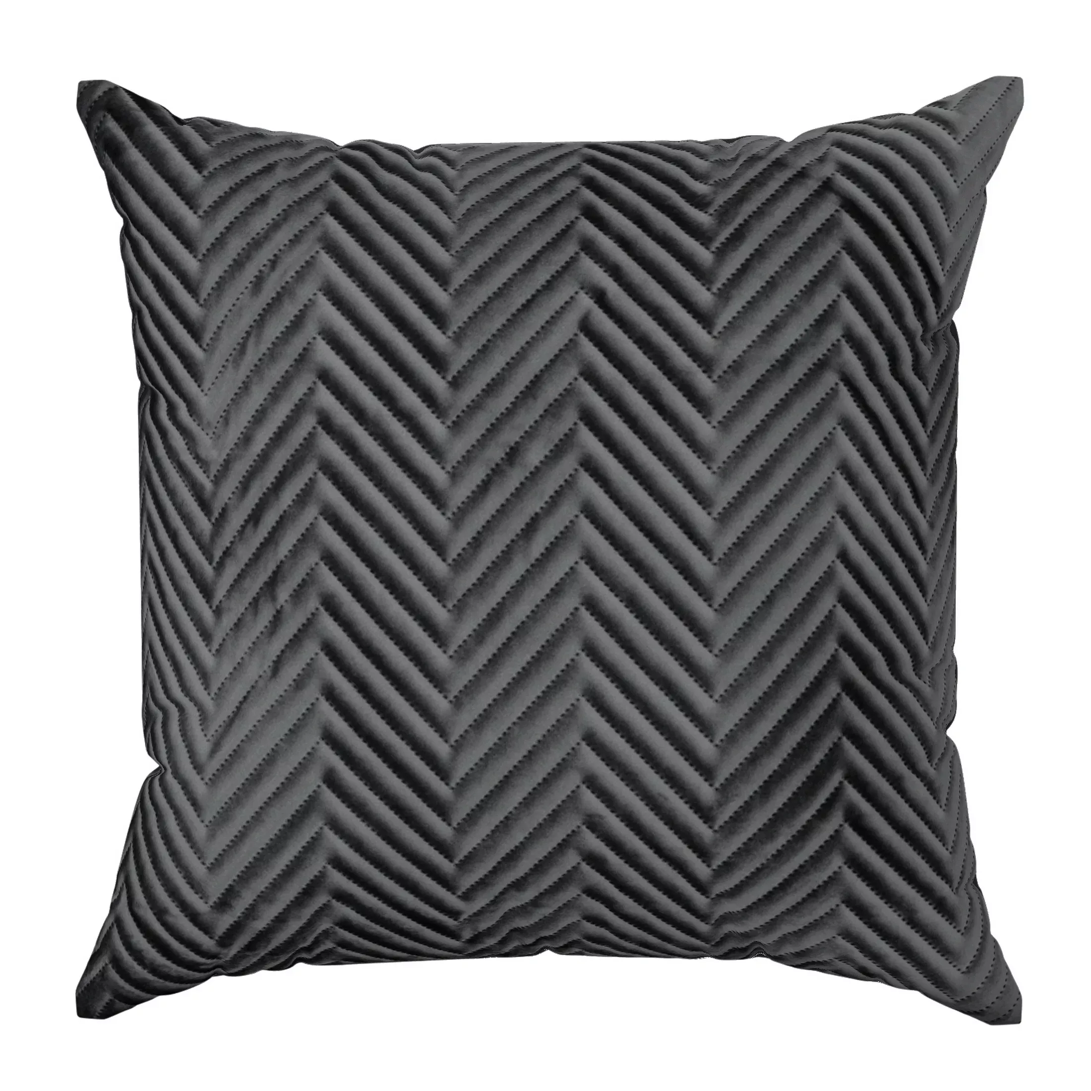 Poszewka na poduszkę 45x45 cm welwetowa, czarna pikowana w jodełkę metodą hot press SOFIA Eurofirany Premium