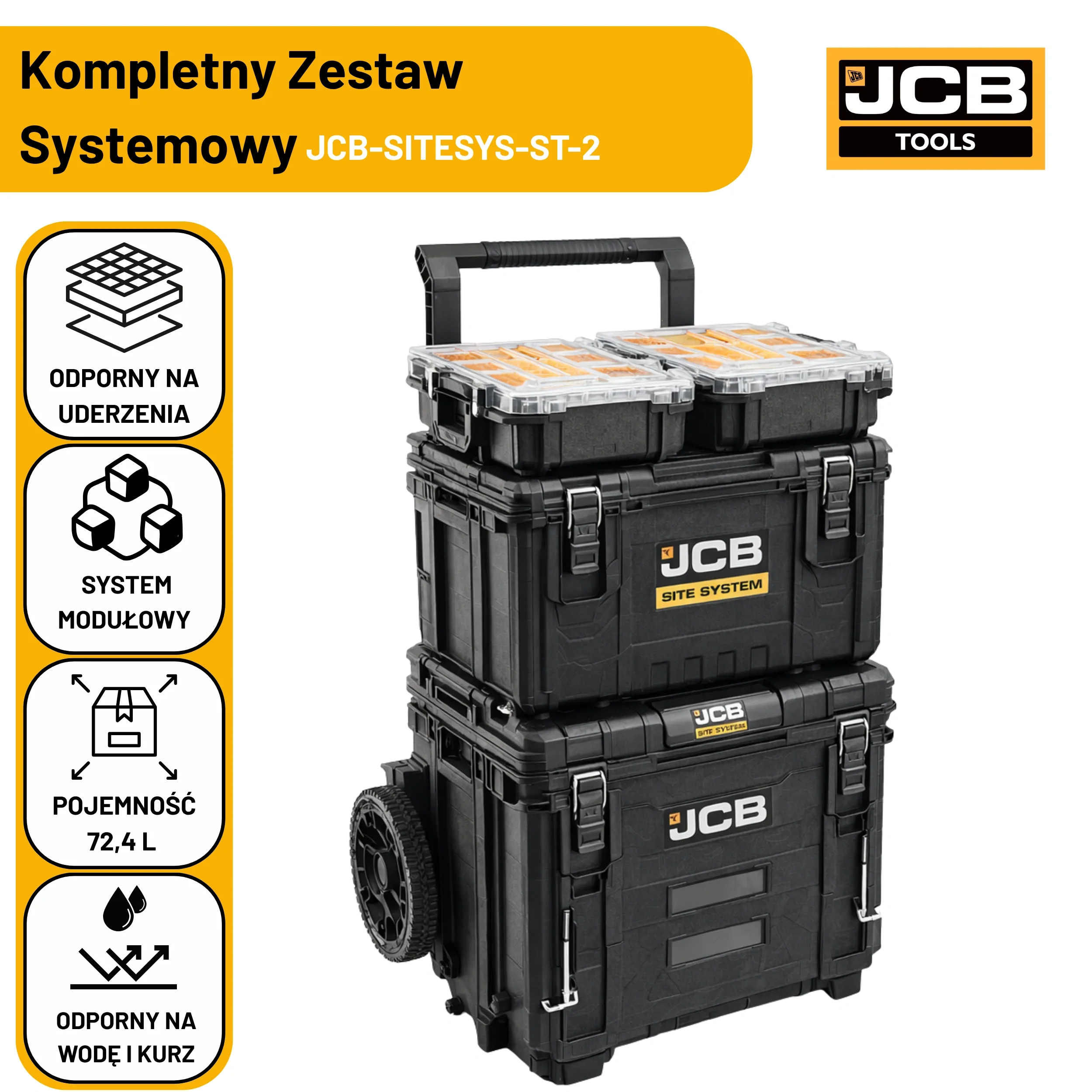 JCB Site System Mobilna Skrzynia Modułowa Na Kółkach 5 Elementów