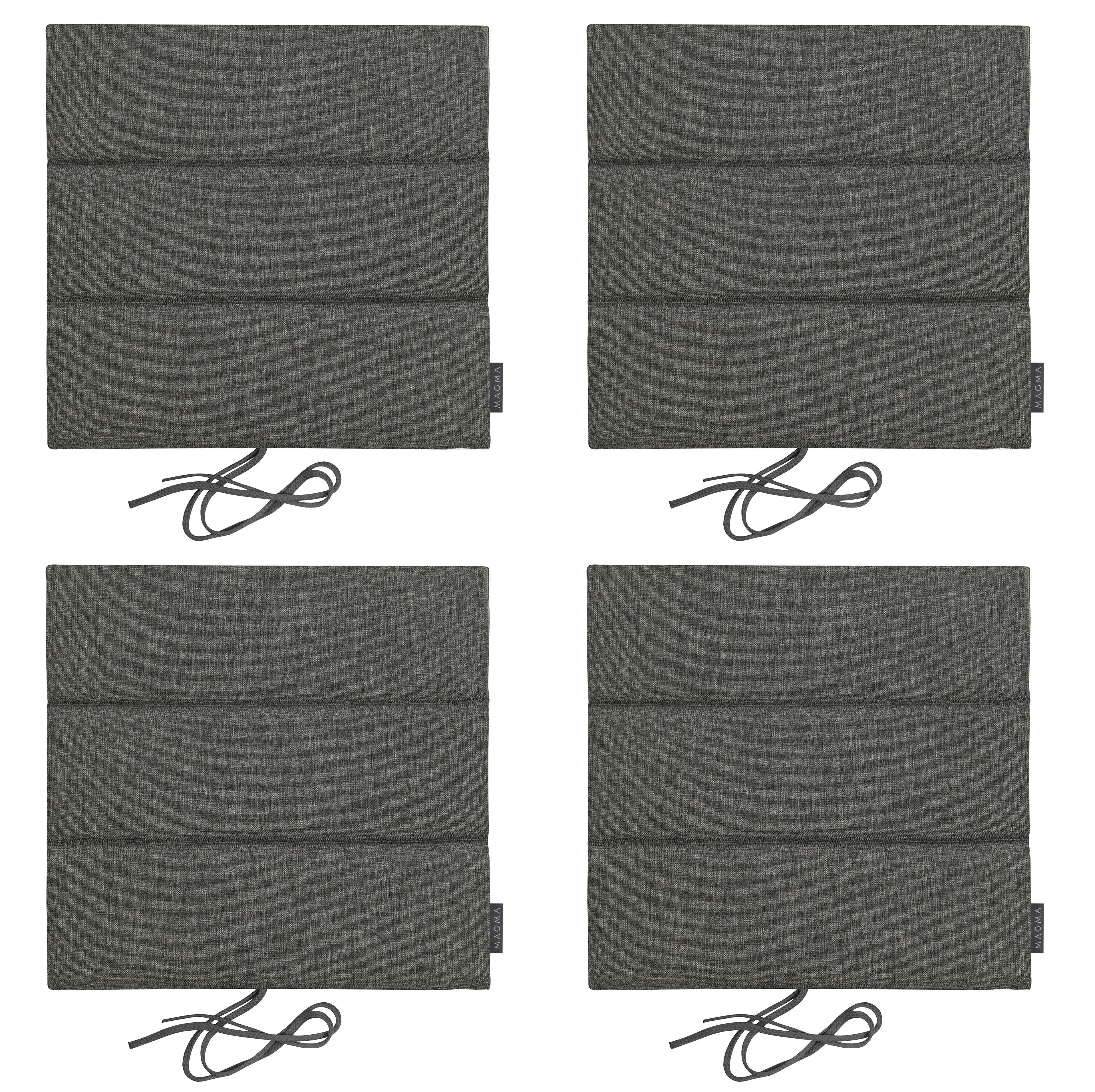 CAPRI - Galettes de chaises exterieur  à nouettes turquoise - Lot de 4 - 40x40