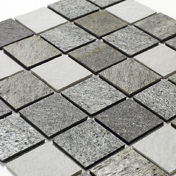 Mosaïque mixte résine &pierre 30 x 30 cm - carreau 5 x 5 cm mixte pierre et résine blanche