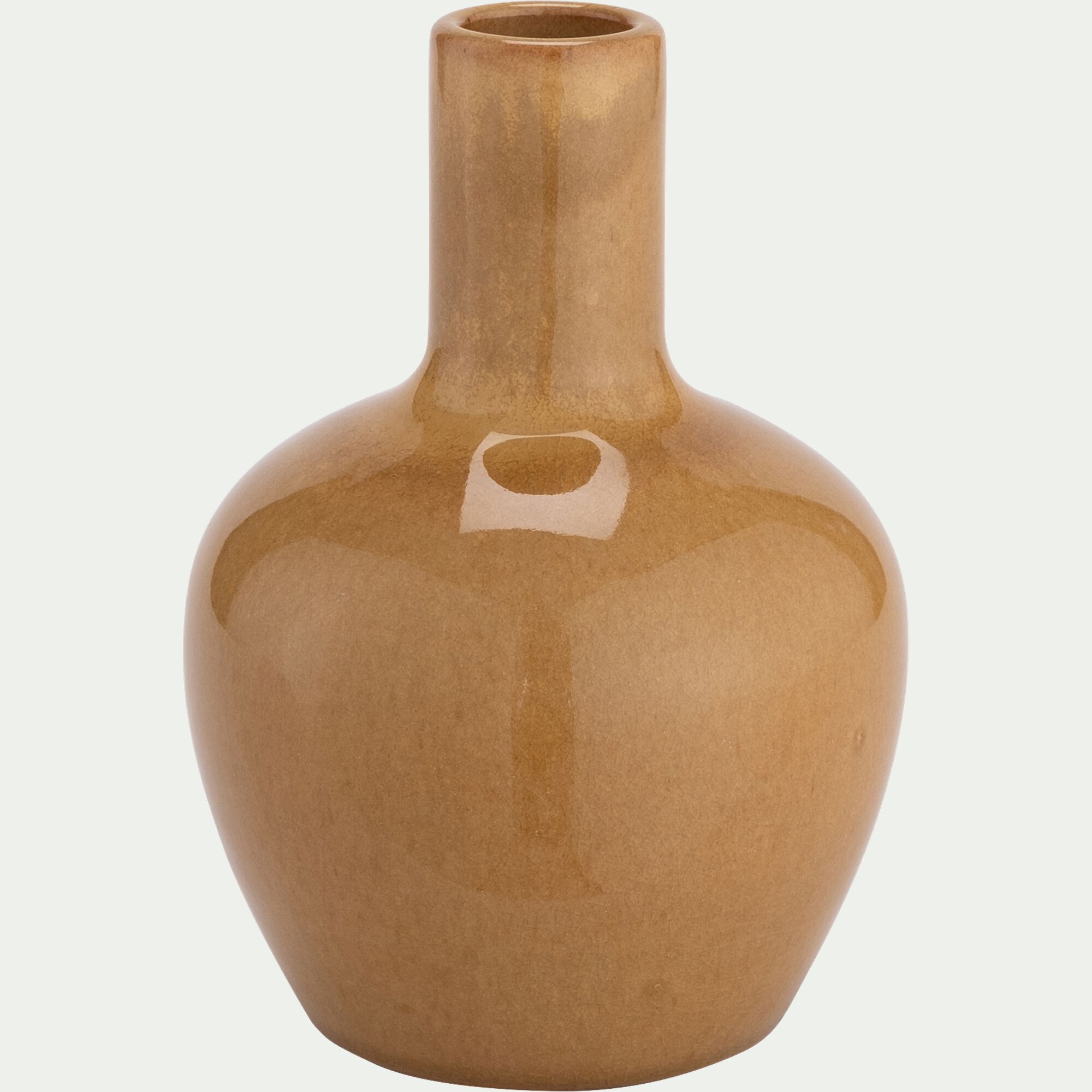 BELIO - Vase boule en faïence H18,5cm - jaune