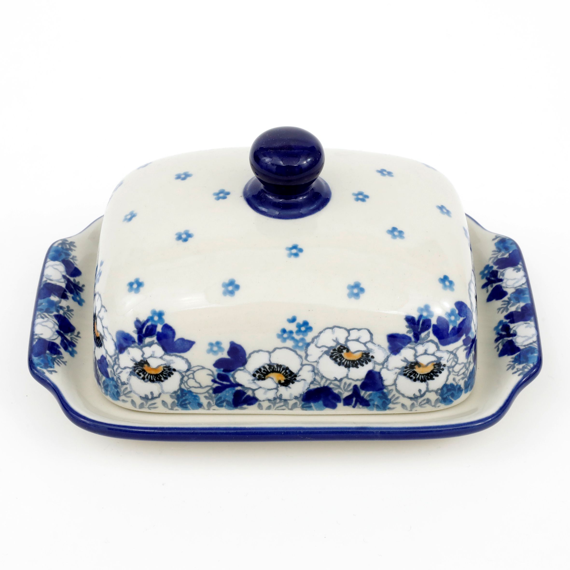 Maselnica ceramiczna 295 17/12,5 cm 2222X Biało-niebieskie anemony