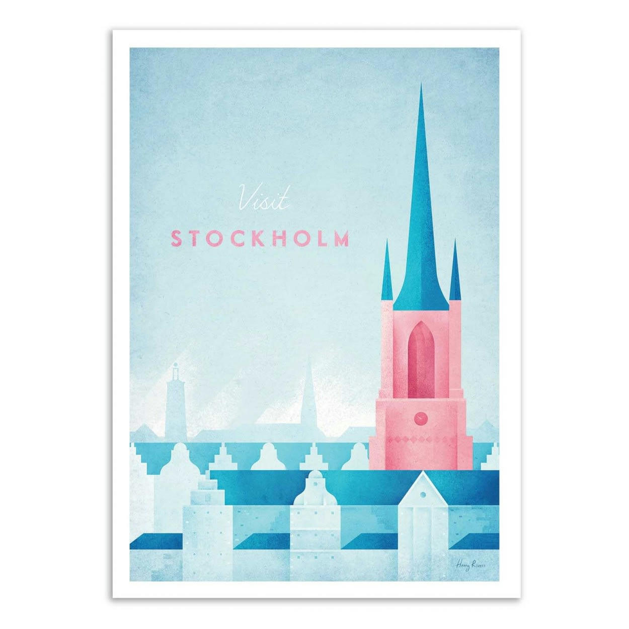 HENRY RIVERS - VISIT STOCKHOLM - Affiche d'art 50 x 70 cm