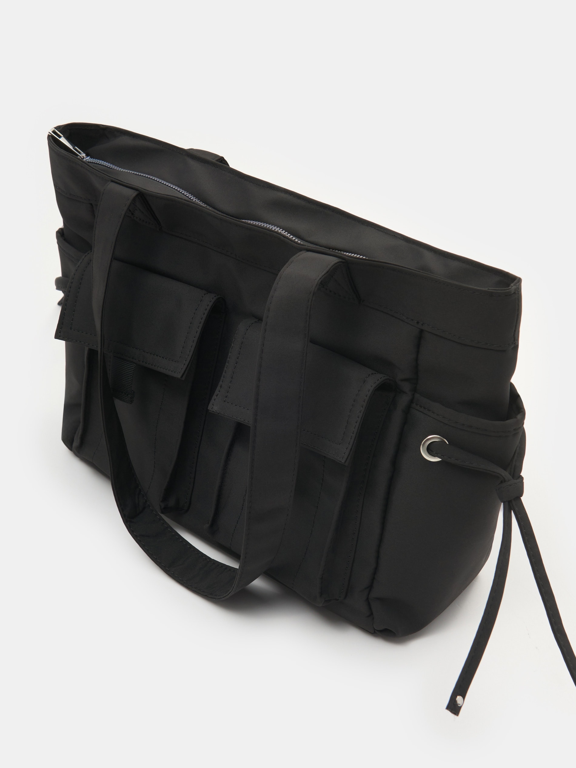 Torba shopper z kieszeniami zewnętrznymi
