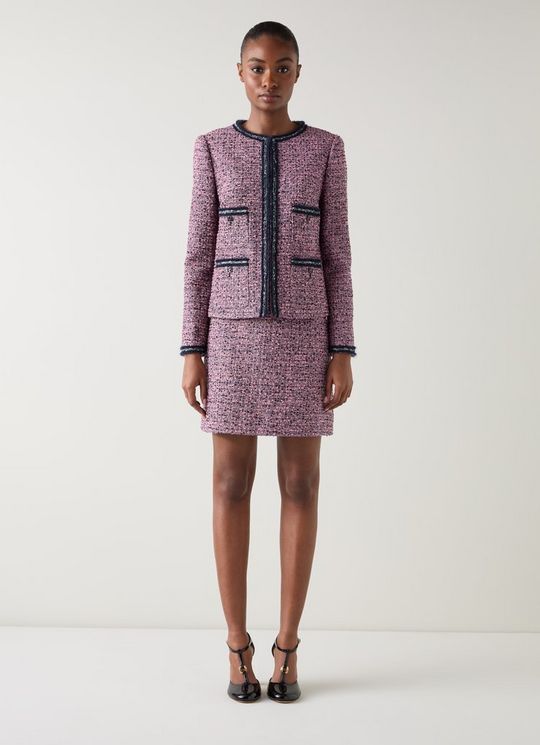 Charlie Tweed And Trim Pink Recycled Jacket