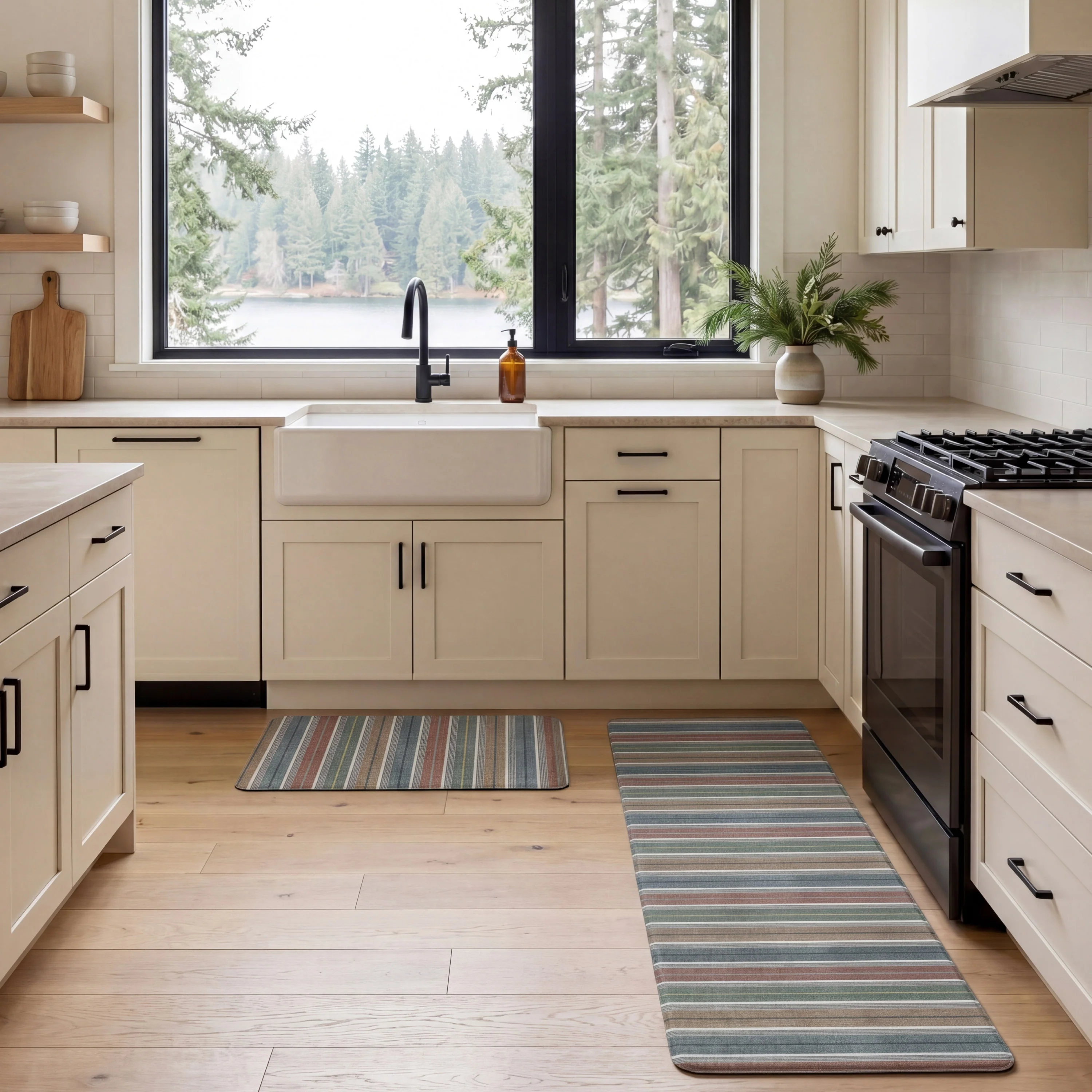 Anti-Fatigue Holiday Vintage Stripes Kitchen Mats