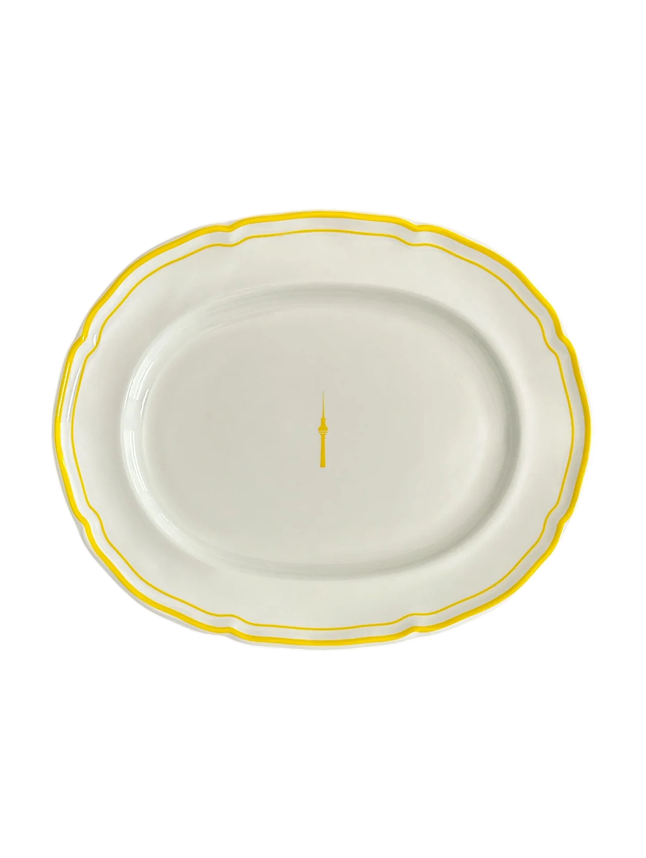 ovale platte mit fahne