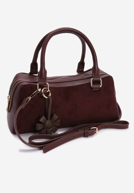 Womens Burgundy Cross Body Bowler Bag