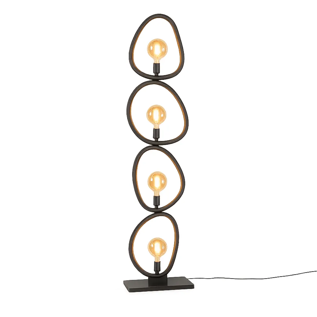 Ylumen vloerlamp Pebble - 4 lichts - 40 x 165  cm - zwart