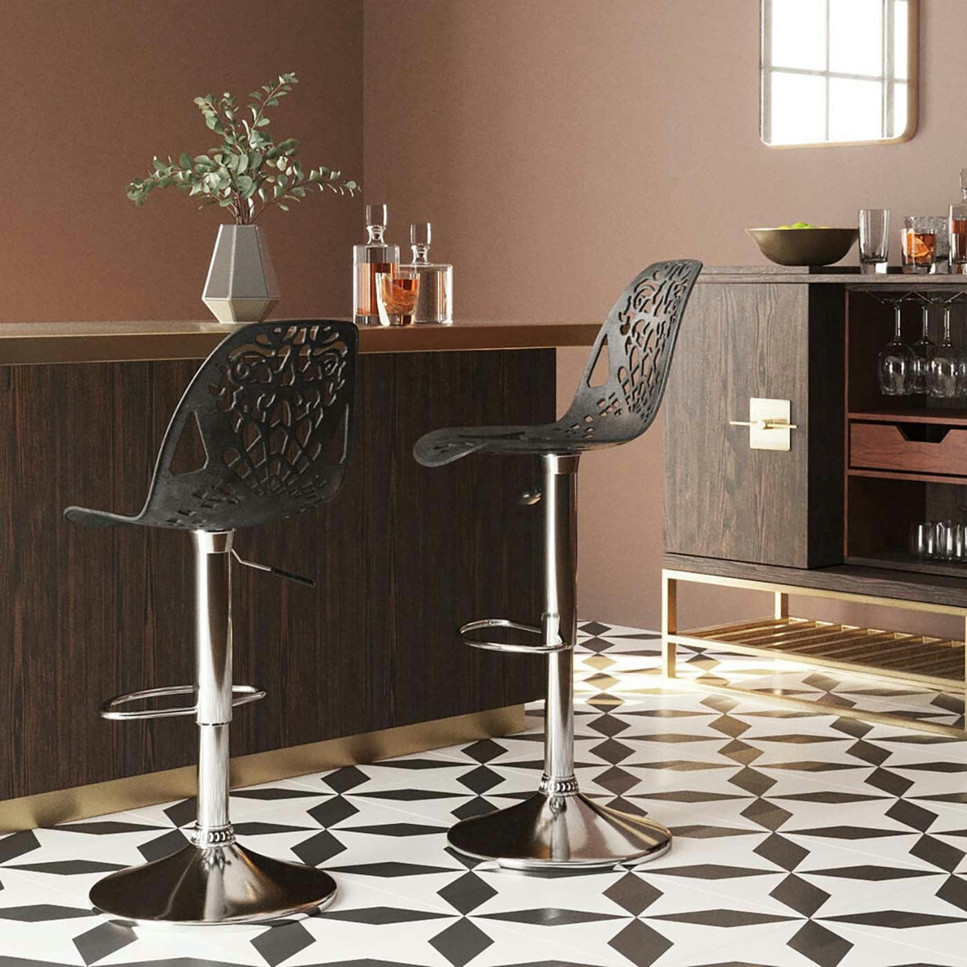 ORNAMENT - Tabouret de bar Ornament noir Kare Design