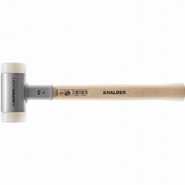 Maillet SUPERCRAFT D50 mm, tête anti-rebond remplie de grenaille, manche ergonomique en hickory verni - 3366.050