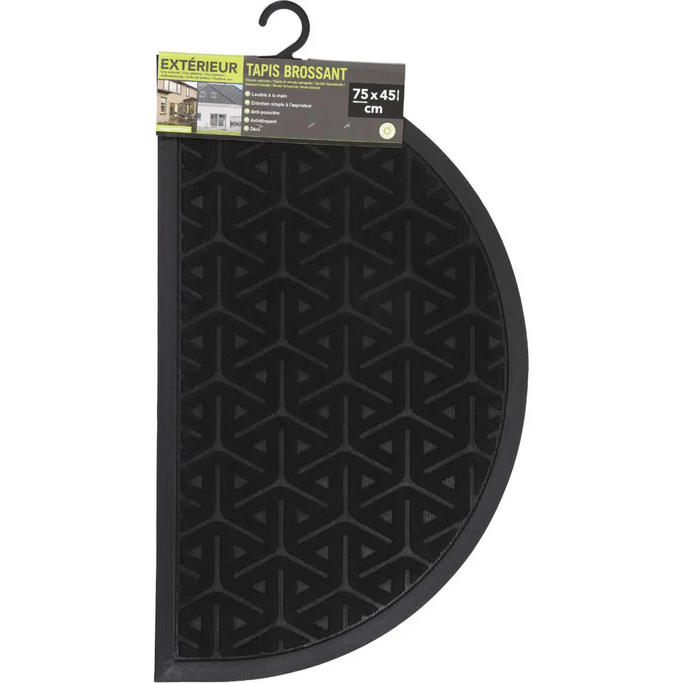 Luance Deurmat Wilson - zwart - rubber - halve maan - 75 x 44 cm