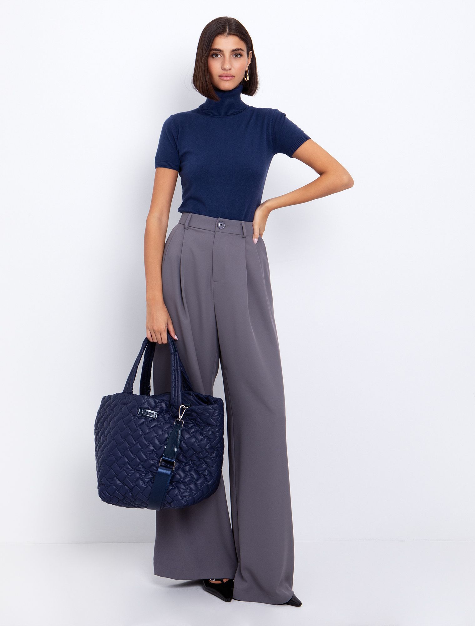 Basic πλεκτό ζιβάγκο κοντομάνικο