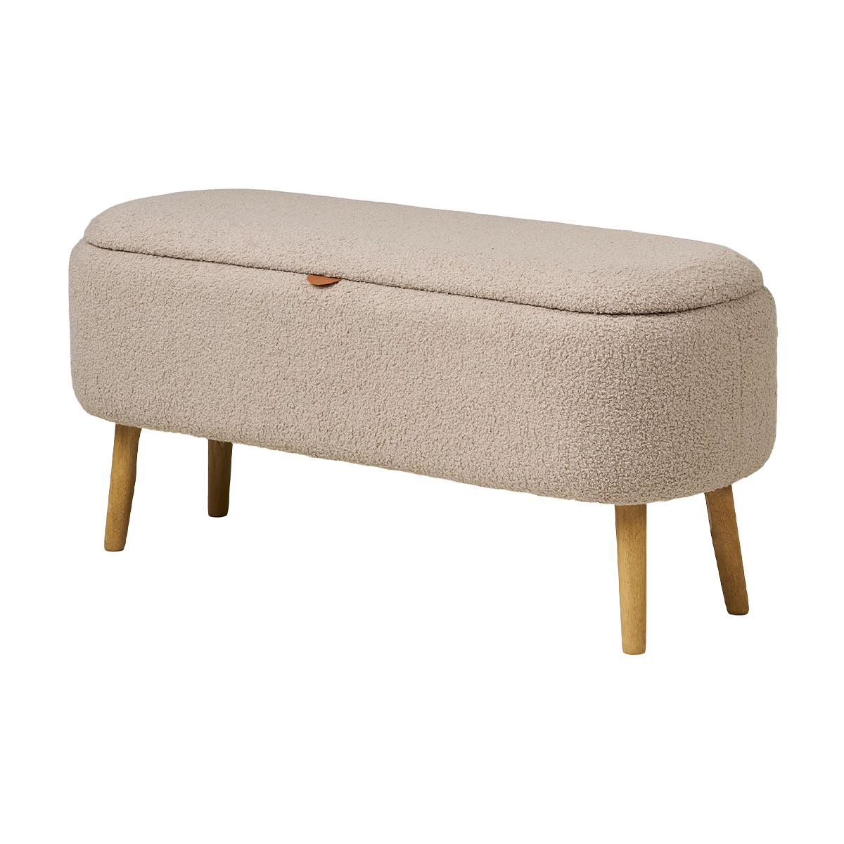 Artichok Rebecca Bankje Met Opbergruimte Beige Bouclé - 95 x 45 cm