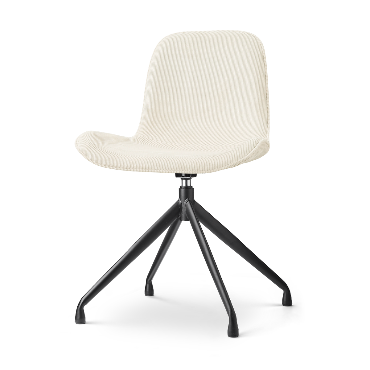 Nolon Nola-Fé Draaibare Eetkamerstoel Rib Beige - Zwart Onderstel