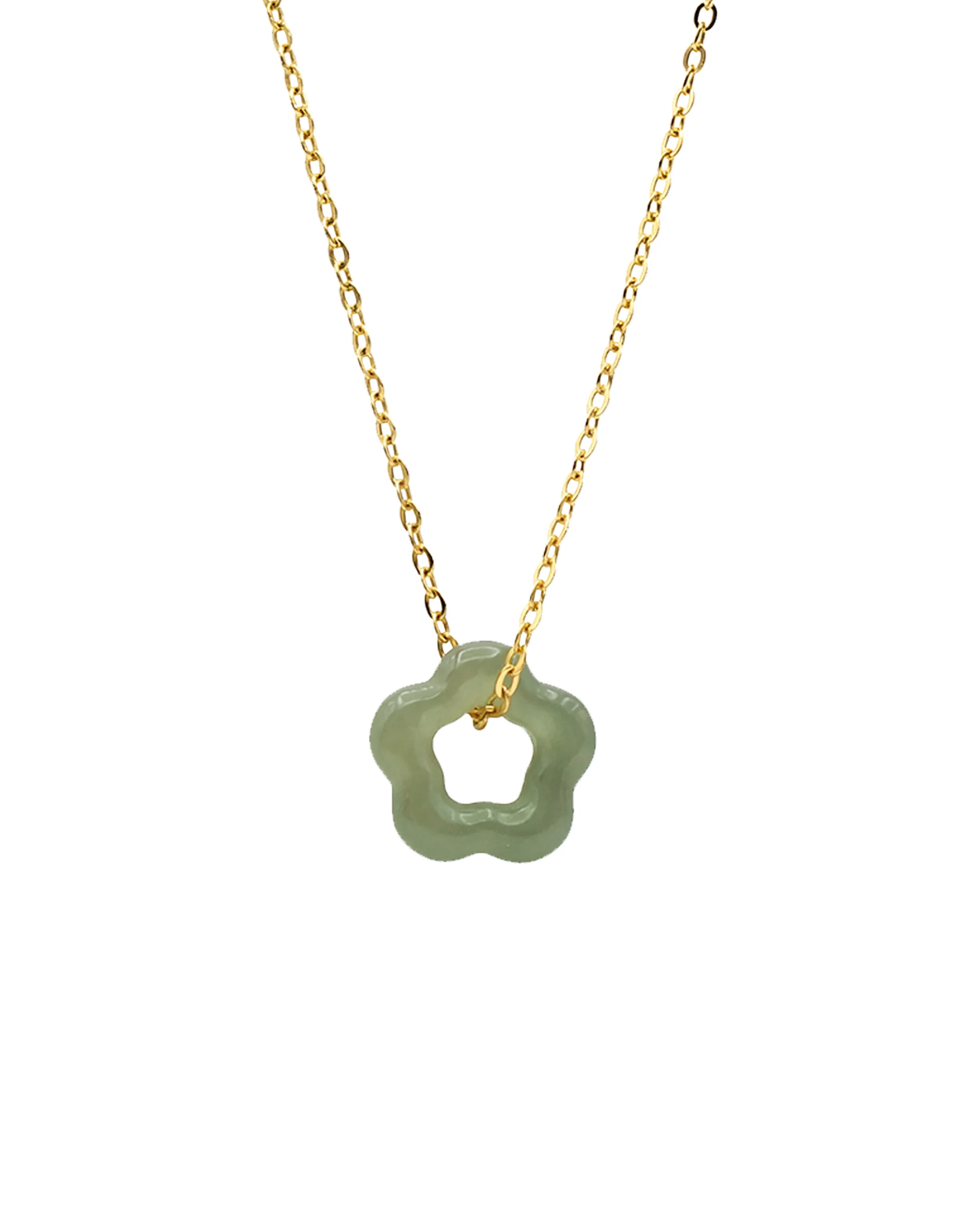 Plum Blossom — Green Jade Pendant Necklace