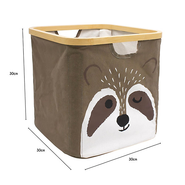 Panier de rangement cadre motif raton Hyppolite marron