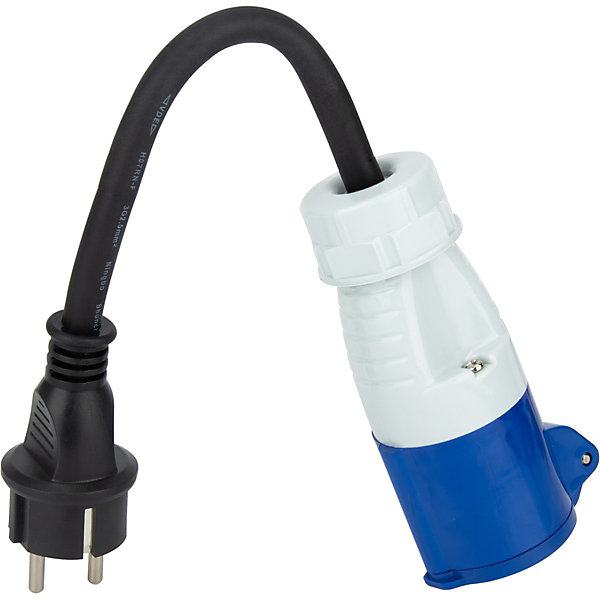 Adaptateur caravane mâle 2P T vers femelle CEE 17 - Protec