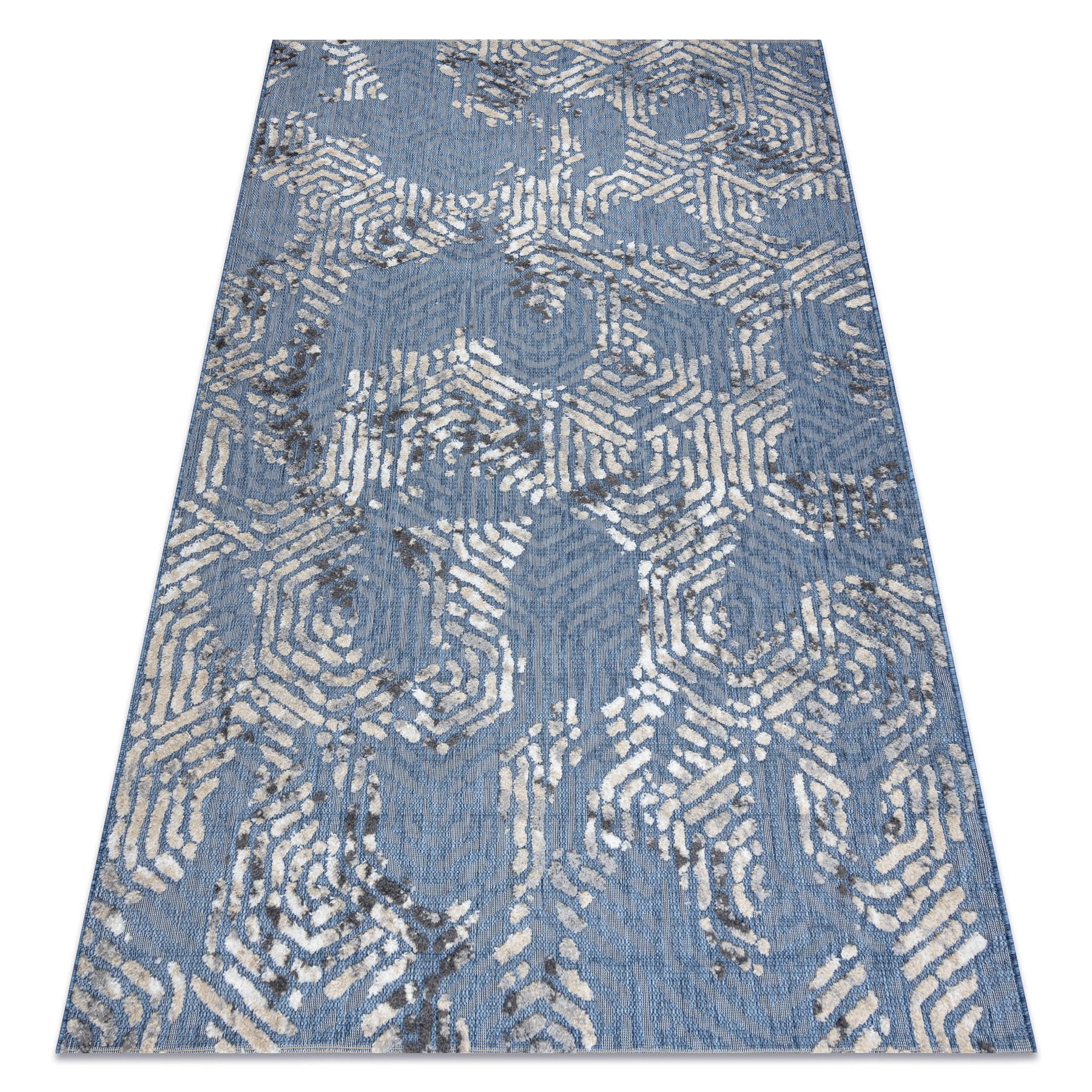 Dywan Strukturalny SOLE D3841 Heksagony - płasko tkany 80x150 cm