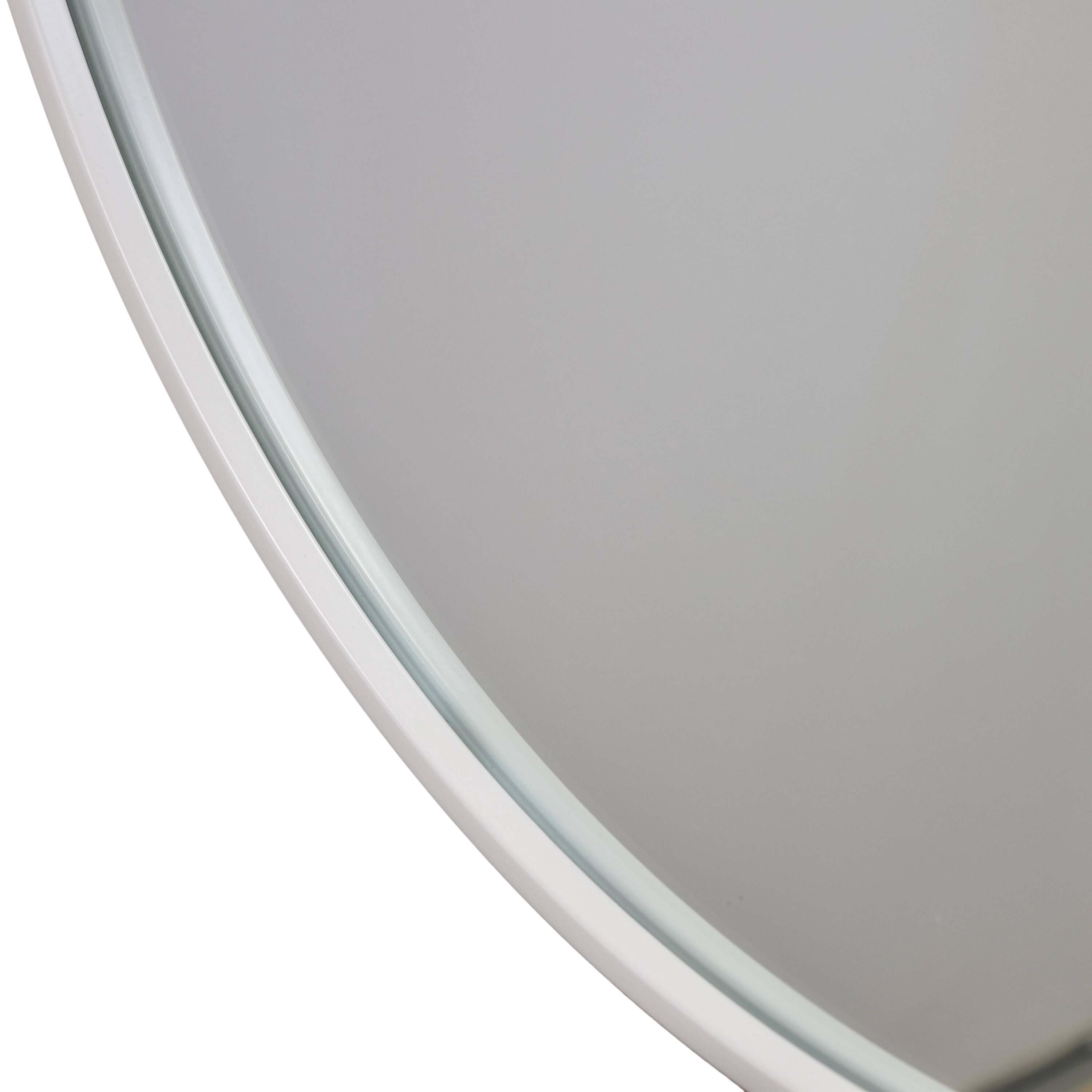 Fragix Boston wandspiegel rond - Wit - Metaal - Ø75cm