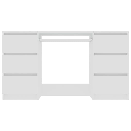 NNEVL Writing Desk White 140x50x77 cm Engineered Wood