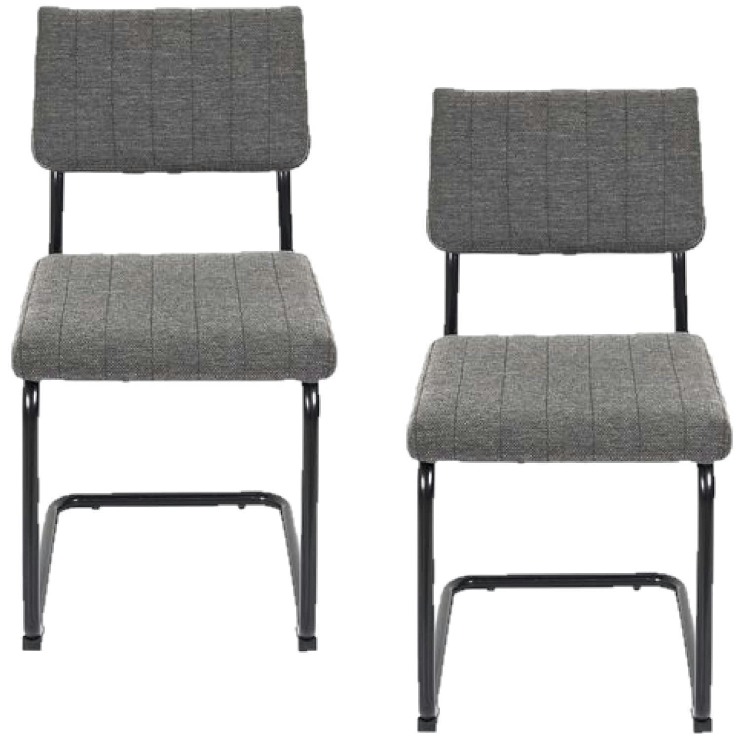 ALBAN - Lot de 2 chaises gris foncé