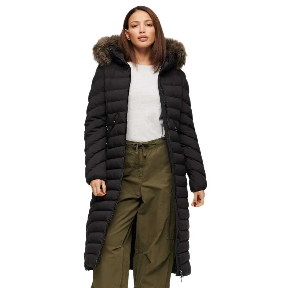 Superdry Fuji Faux Fur Longline jacket refurbished