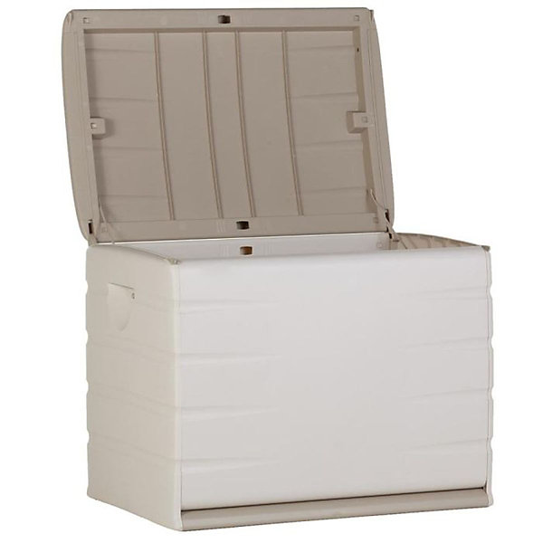 Coffre de rangement 260L intérieur/extérieur coloris beige - Longueur 80 x Profondeur 53 x Hauteur 61 cm