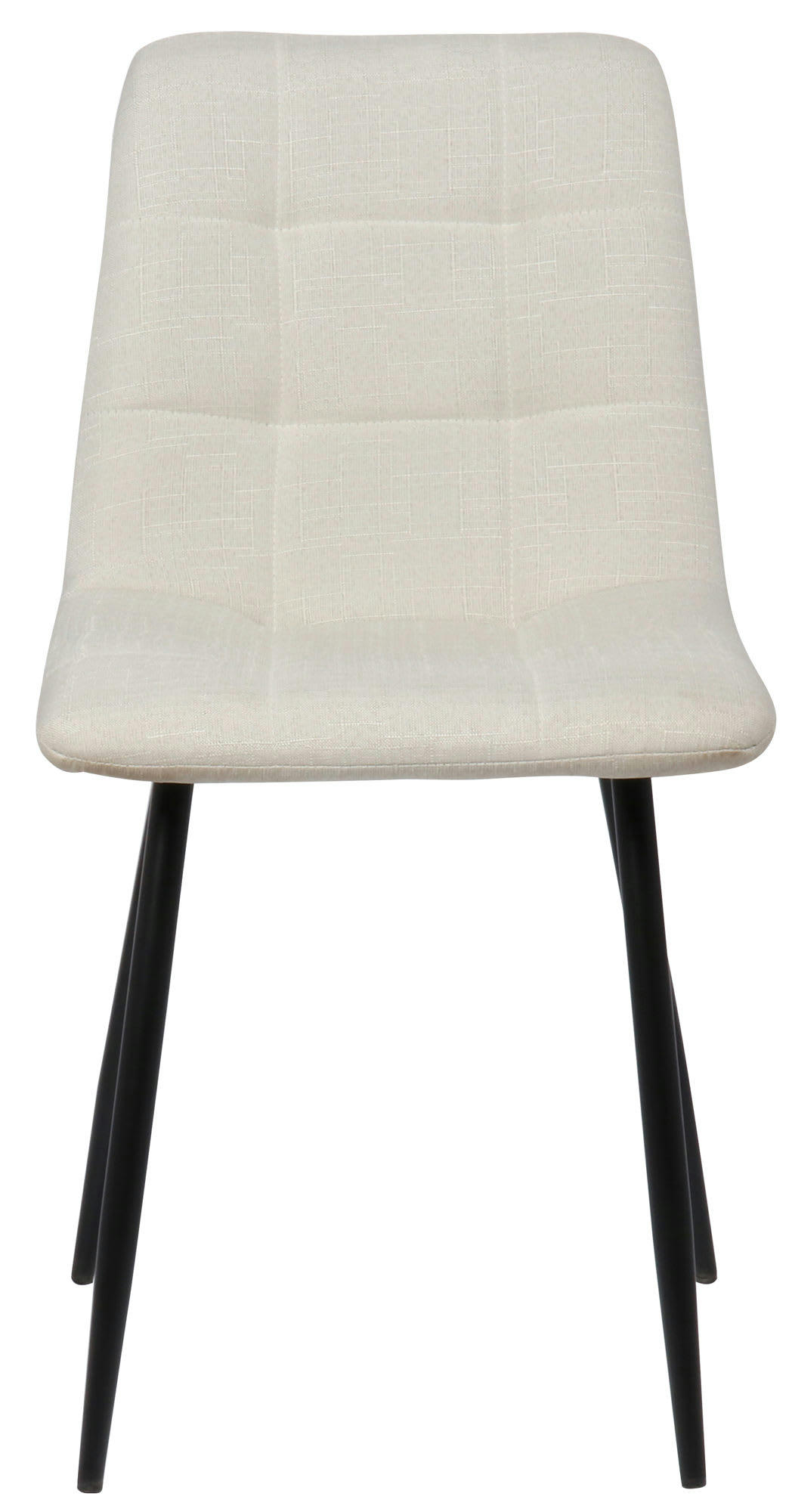 TILDE - Chaise de salle à manger avec pieds en métal en tissu Crème